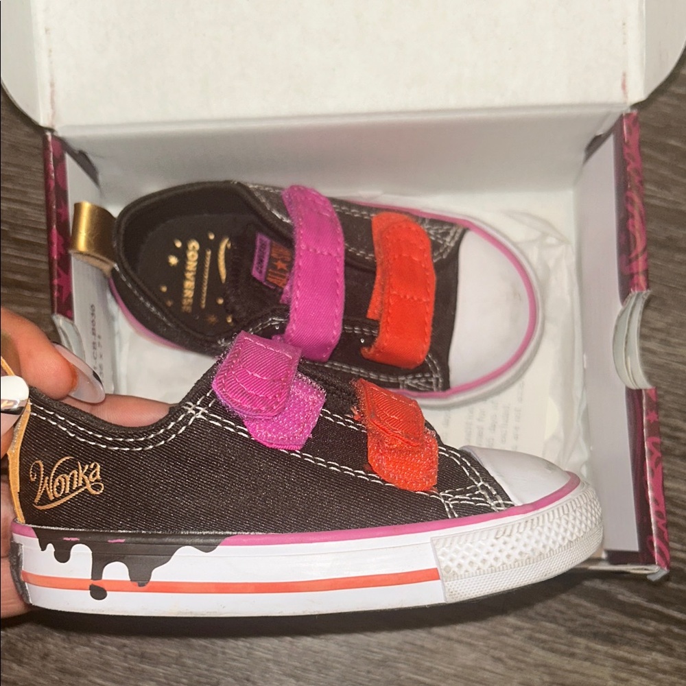 Converse Kids Sneakers - Black with Pink and Orange Straps